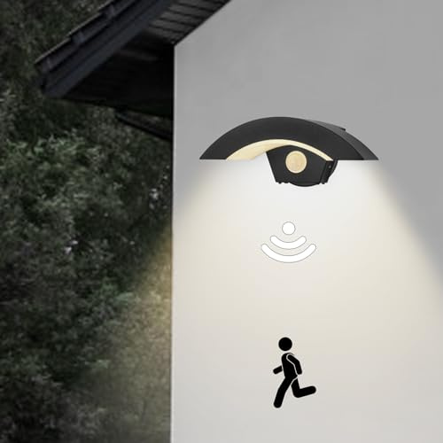 XCOFZOB Motion Sensor Outdoor Lights 18W 1500lm LED Wall Light IP65 Waterproof Aluminum Wall Sconce Lamp 3000K Warm White Dusk to Dawn Sensor Security Lights for Garage Patio Walkway Porch Garden