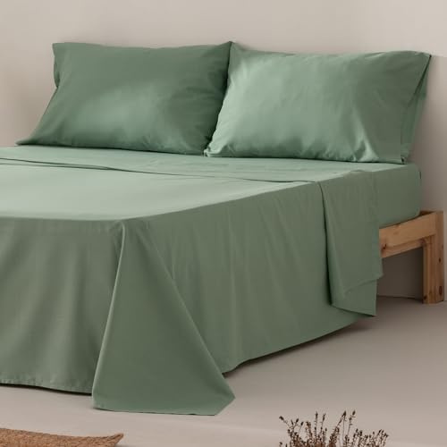 GAMUSI Set di biancheria da letto, 200 x 190/200 cm, 100% cotone, 4 pezzi, traspirante, morbido, acquerello
