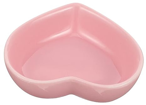 BESPORTBLE Small Animal Ceramic Food Bowl Heart Shape Hamster Dish for Dry Food and Snacks in Guinea Pig and Hedgehog Cages