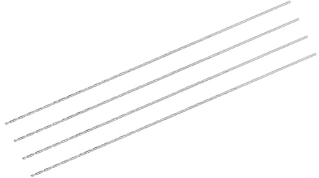 QUARKZMAN Barrenas de Taladro de 2 mm, Acero de Alta Velocidad, Barrena Extra Larga de Vástago Recto de 300 mm de Longitud para Madera, Plástico, Aluminio, 4 Piezas