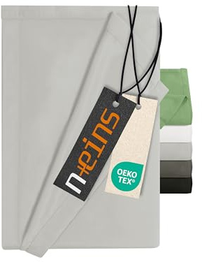 npluseins Bettlaken ohne Spanngummi - Ultrasoft und superweich - Betttuch für Bett Wohnmobil Camping Decke Reisedecke Ultraleicht – Laken 1628.2375, 180 x 275 cm, Silber
