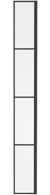 NRG 215x1950mm Wet Room Return Panel Shower Enclosures Black Framed | Safety Tempered Glass, Durable, Space Saving, Easy to Clean, Bathroom