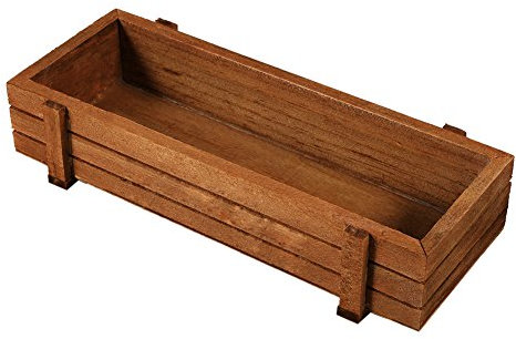 Fioriera in Legno Luqeeg, Fioriera Rettangolare Rustica per Erbe e Succulente, Multifunzionale e Resistente agli Agenti Atmosferici, Marrone, 23 x 8.4 x 4 cm, per Interni ed Esterni