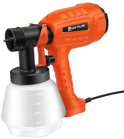 Farbsprühgerät für Zäune, Farbsprühgerät für Wände und Decken, Farbsprühgerät für Zäune und Schuppen, 3 Düsen und 3 Muster, 1000ML Behälter, HVLP Elektrosprühpistole für Möbel, Schränke