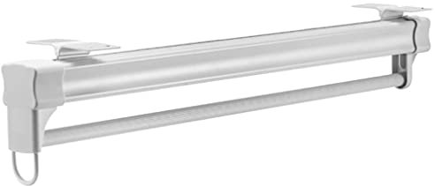 Ausziehbare Kleiderstange 26–61 cm mit Metallsockel, Teleskop-Kleiderstange, um Platz im Kleiderschrank zu sparen, verstellbare Garderobenstange für Kleidung und Hosen (weiß) (Größe: 56 cm/22 Zoll)