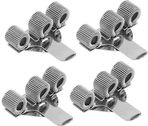 JRSHIRLEYLTD 4-delad pennhållare med 3 hål, pennhållare fickklämma, dubbel pennhållare i metall för fickklämma, perfekt för hem, kontor, ålder, sjuksköterskor (silver)