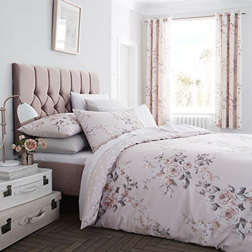 Catherine Lansfield Canterbury Blush Duvet Cover 135 x 200 + 80 x 80 + 1 Pillowcase 80 x 80 cm White