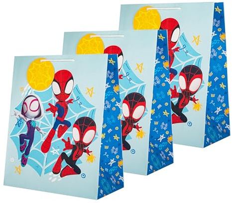 Hallmark Große Geschenktüte, 3 Stück, Spiderman, Geburtstag, Weihnachten, Kinder, Blau