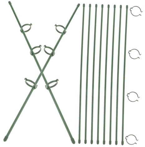 IWOWHERO Supports pour Plantes D'intérieur et Piquets de Jardin 10 Pcs 45 Cm en Fibre de Verre pour Orchidées et Plantes Grimpantes, Tuteur Décoratif Robuste pour Jardinières et Pots,