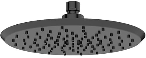 AquaCraft Kopfbrause 225 mm rund I Regendusche Schwarz Matt I Sparduschkopf 9 l/min I Easy‑to‑clean Kopfbrause ABS I Schwenkbar I eleganter Duschkopf mit Standardanschluss