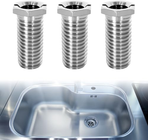 3 Pièces M12 x 30 mm Vis Creuses Pour Éviers en Acier Inoxydable, Vis Accessoires de Bouchon de Crépine de Panier D'évier pour Cuisine, Convient et de Bar, évier à Tamis