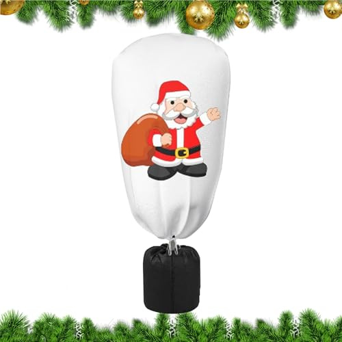 Protection des plantes contre le gel, thème de Noël Hiver Protection des plantes, Respirant Non tissé Lourd avec Fermeture à lacets et soufflage pour Buisson à baies Serre Extérieur Écureuil