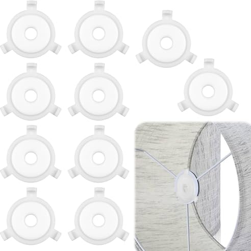 Lamp Shade Adapter Ring, 6Pcs White Lamp Shade Adapter E27 to 3/7 Lampshade Reducer Rings Light Shades Replacement Washer Plastic Lampe Accessories for Table Lamps Pendant Lights Floor Lamps