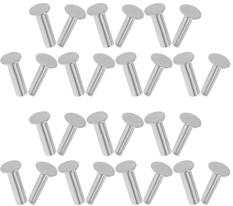 UTHCLO Remaches de Acero Inoxidable para Mangos de Cuchillos de Chef 14 Pares 20 MM Sujetadores Resistentes para Reparación y Fabricación de Cubiertos de Madera Herramientas para