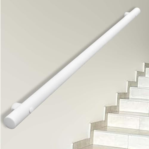 Pasamanos de escalera blanco para montaje en pared, pasamanos de escalera para interior y exterior con kit completo, para lofts, pasillos y casas.(30cm)