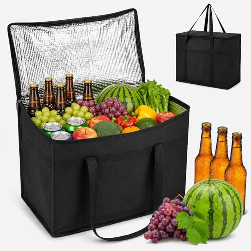 HYZYWON Strandkylväska, stor kylväska, 30 l, bärbar kylväska tyg, strandkylväska, stor isotermisk väska, för picknick, camping (B)
