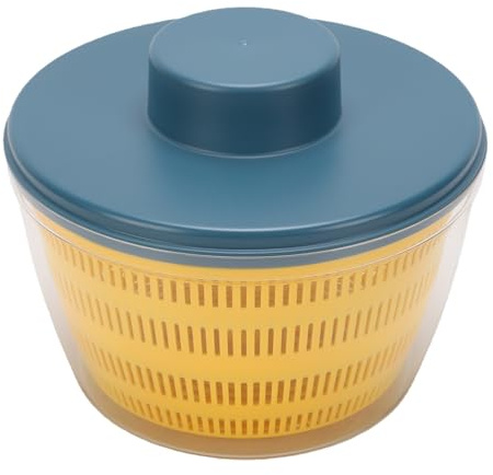 ZJchao 4L Electric Salad Spinner Vegetable Washer Dryer USB Rapid Charging 1200mAh Battery Automatic Fruit Vegetable Cleaner with Dual Layer Detachable Design for Kitchen Home Ch (Blue)