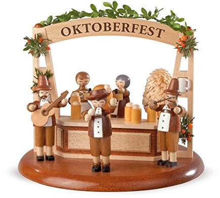 Rudolphs Schatzkiste Spieluhr Motivplattform für elektrische Spieldosen Bayernfigurischer Biergarten Ø:15cm NEU Spieluhr Spielwerk Schnee Figur Seiffen Erzgebirge Holz Dekoration Weihnachten Spield