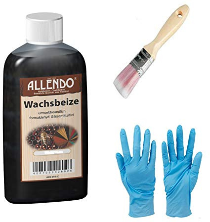 Wachsbeize Holzton inkl.1 Pinsel zum Auftragen (250 ml eiche-dunkel)