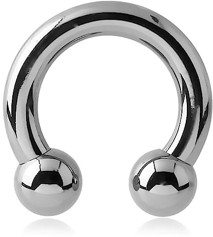 Inoki - Hufeisen Stahl mit Kugeln - Drahtstärke 3.2 mm, Durchmesser 19 mm, Ball 8 mm