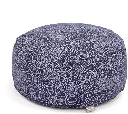 Bodhi Meditationskissen Rondo Ø 33 cm | Maharaja Collection | Yogakissen mit abnehmbarem und waschbarem Bezug aus 100% Baumwolle | Bodensitzkissen mit Kapok-Füllung