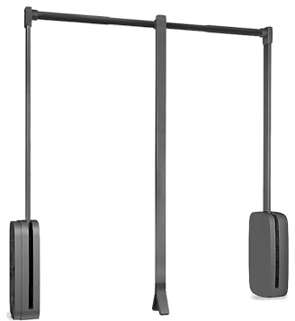 Emuca klädstång, vridbar, upphängning för skåp, ställbar bredd 830–1150 mm, titanfinish