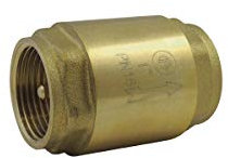 Clapet anti retour à ressort avec obturateur laiton, modèle compact - Ø 1'' x Lg : 58mm x Ø ext : 44mm