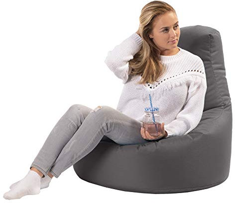 sunnypillow Gaming Sitzsack XXL mit Styropor Füllung Outdoor & Indoor für Kinder & Erwachsene Sitzsäcke Sitzkissen Bodenkissen viele Farben zur Auswahl Anthrazit