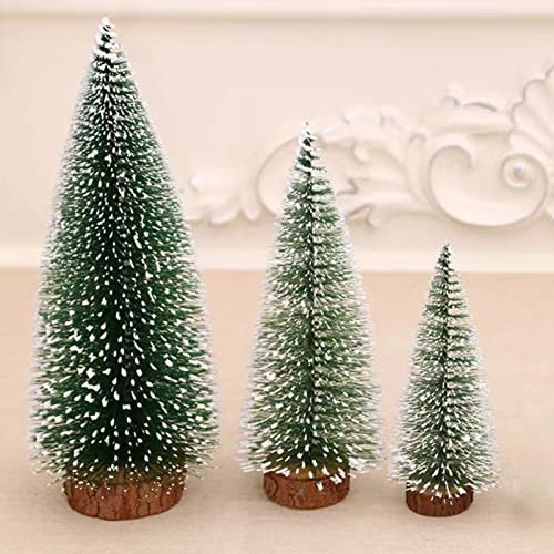 Mini Christmas Tree Set-30cm&25cm&15cm Small Artificial Christmas Tree Tabletop Christmas Tree Snow Covered Tiny Christmas Trees Desktop Christmas Tree