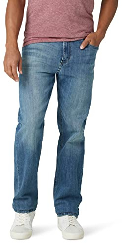 Wrangler Men's Free-to-Stretch Regular Fit Jean, Steel Blue, 38W x 29L