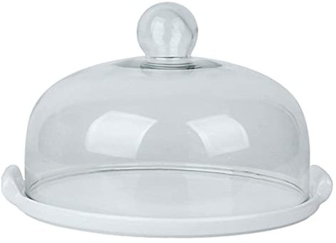 1 Set Cake Bell Jar with Ceramic Plate Glass Cheese Bell Cake Plate Dome Dome Pies Glass Dome Cake Stand Cake Bell Food Cover Lid for Patisserie Food Cover