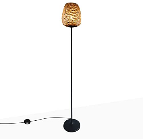 B·LED BARCELONA LED - Lámpara de pie en mimbre NIKKO