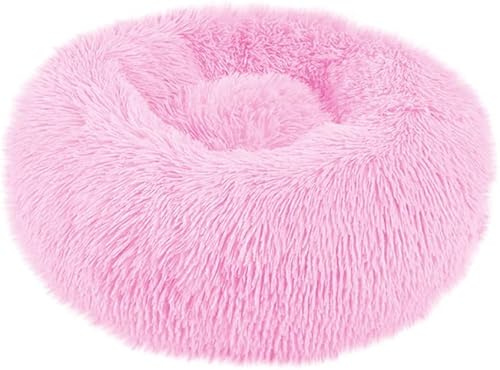 Generisch Aldenhoven Goods Hundebett Plüsch 40-120 cm Rund Katzenbett Hundekissen Katzenkissen Donut Hundekörbchen Blitzversand (Babyrosa 70 cm)