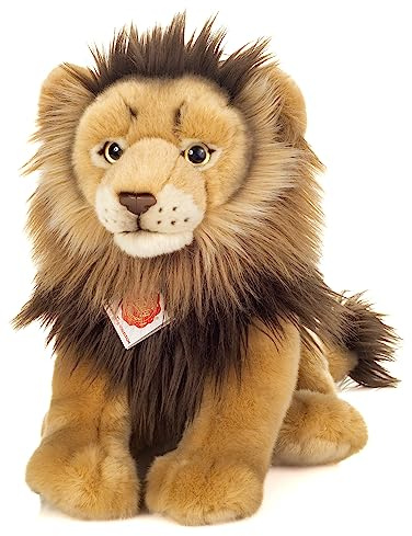 Teddy Hermann 90480 Löwe sitzend 30 cm, Kuscheltier | Besonders flauschiger Premium-Plüsch, mit viel Liebe zum Detail, ab 18 Monaten, waschbar, Füllung mit recyceltem Polyester