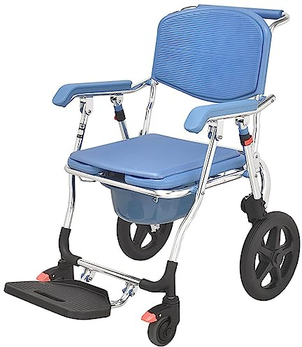 Ddasam Sillas de ruedas para ducha silla ducha personas mayores silla de inodoro plegable silla wc personas mayores Silla Orinal Portátil, para minusválidos, discapacitados