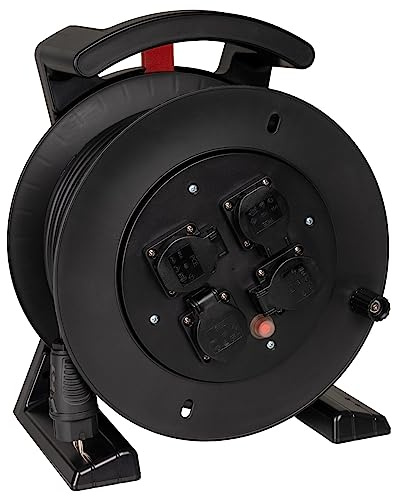 JUMBO Kabeltrommel 2.0 | 40 m Gummikabel H07RN-F 3G2,5 mm² | 4x Schutzkontakt-Steckdose | Thermoschutzschalter | Ergonomisches Design | Für Baustellen & Industrie | Made in Germany