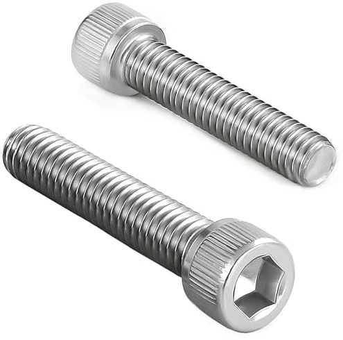 AMLOOPH M6 Screws, M6 X 55mm Allen Socket Head Cap Screws/Bolts - 6mm Diameter Fully Threaded M6 Bolts 55mm A2 Stainless Steel Long Hex Socket Bolt Coarse (Pack Of 10）