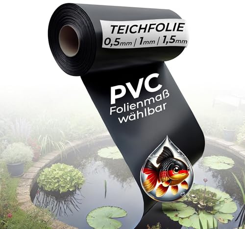 Black Forest Pond Shop PVC Teichfolie schwarz 1 mm 8 x 4 m für Schwimmteich Gartenteich Badeteich - Made in Germany 8x4m