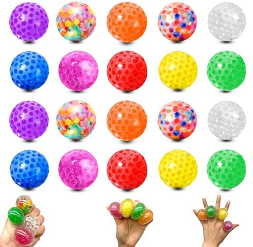 MHDUYEG 20 Stück Mini Stressball Antistressball Anti Stress Bälle Kinder Stressball Erwachsene Unisex 3+ Jahre - Alle Altersklassen, Various