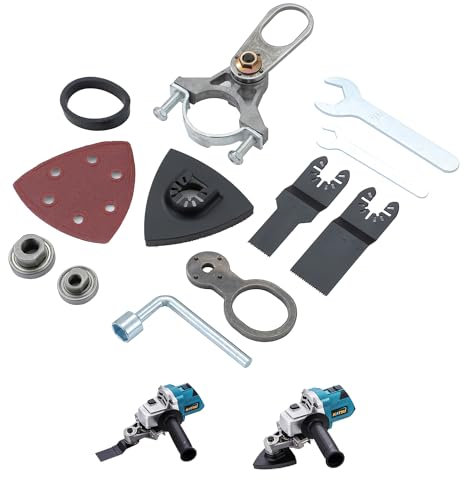 TOPWAY Herramienta Oscilante Adaptador Multiherramienta Eléctrica, Kit de Adaptador de Hoja de Sierra y Papel de Lija Triangular para Madera, Pared, Lijado, Pulido y Esmerilado