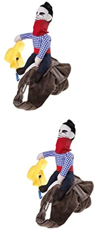 DOITOOL 2stücke Pet Costume Rider Anzug Für Hunde Humorvolles Outfit Für Partys Halloween Und Fotoshootings Atmungsaktiv Gefertigt
