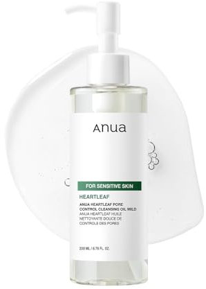 ANUA Heartleaf Pore Cleansing Oil MILD, Sensitive Skin Face Wash, Oil Cleanser for Face, Makeup Blackhead Remover, Korean Skin Care, Non-Comedogenic, Fragrance Free 6.76 fl oz(200ml)