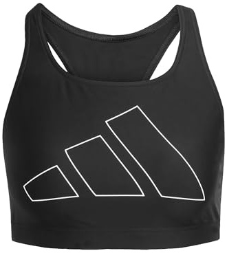 adidas Kvinnor Big Bars Bikini Top, Black/White, S