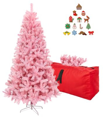ULICO Künstlicher Weihnachtsbaum, 1,5 m, hochwertiger Fichten-Weihnachtsbaum mit 600 Zweigspitzen, künstlicher Weihnachtsbaum mit faltbarem Metallsockel, Ständer, Zuhause, Büro, Party-Dekoration
