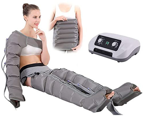 Air Wave Leg Massager Electric Air Compression Device for Calf, Leg, and Foot Massage with Lymphatic Drainage - 6 Cavities with Waist and Arms