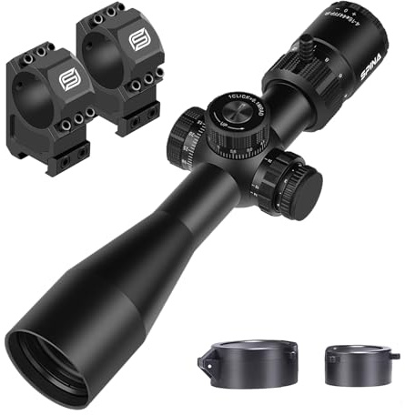SPINA OPTICS HD 3-12x44 e FFP / 4-16x44 e FFP Petite Lunette de visée, Tube de 30 mm 1/10 mrad réglage de la première Lunette de visée de Fusil à Plan Focal