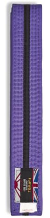 Playwell Martial Arts Baumwollgürtel mit schwarzen Streifen – (Karate, Judo Taekwondo), Violetter Gürtel mit schwarzen Streifen, 300cm
