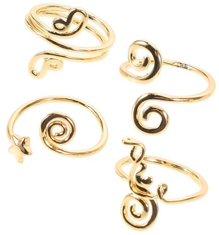 SHERCHPRY 4stücke Verstellbares Zehenringe Set Für Damen Handgefertigte Offene Zehenringe Mit Funkelndem Zirkonia Goldfarbene Designs Für Sommer Und Strand Fußschmuck