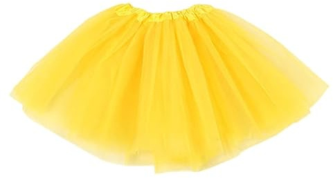 TEROTY Girl Tutu Skirt 3-Layered Tulle Skirts for Little Girls Fluffy Ballet Dress Up for Party Halloween Costume,2-8 Years Old (UK, Age, One Size, Regular, Standard, Yellow)
