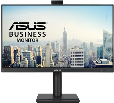 ASUS Monitor per videoconferenza da 27 1080P (BE279QFK) - Full HD, IPS, 100Hz, senza cornice, webcam integrata, matrice di microfoni, altoparlante, regolabile in altezza, design ergonomico, cura